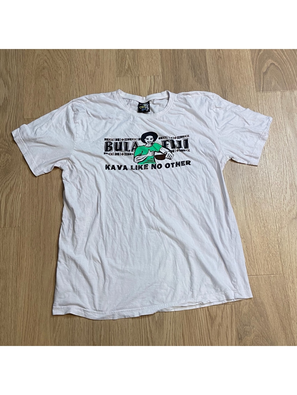 White Graphic T-Shirt Bula Fiji Kava Like No Other Cotton Tee Size 2XL XXL